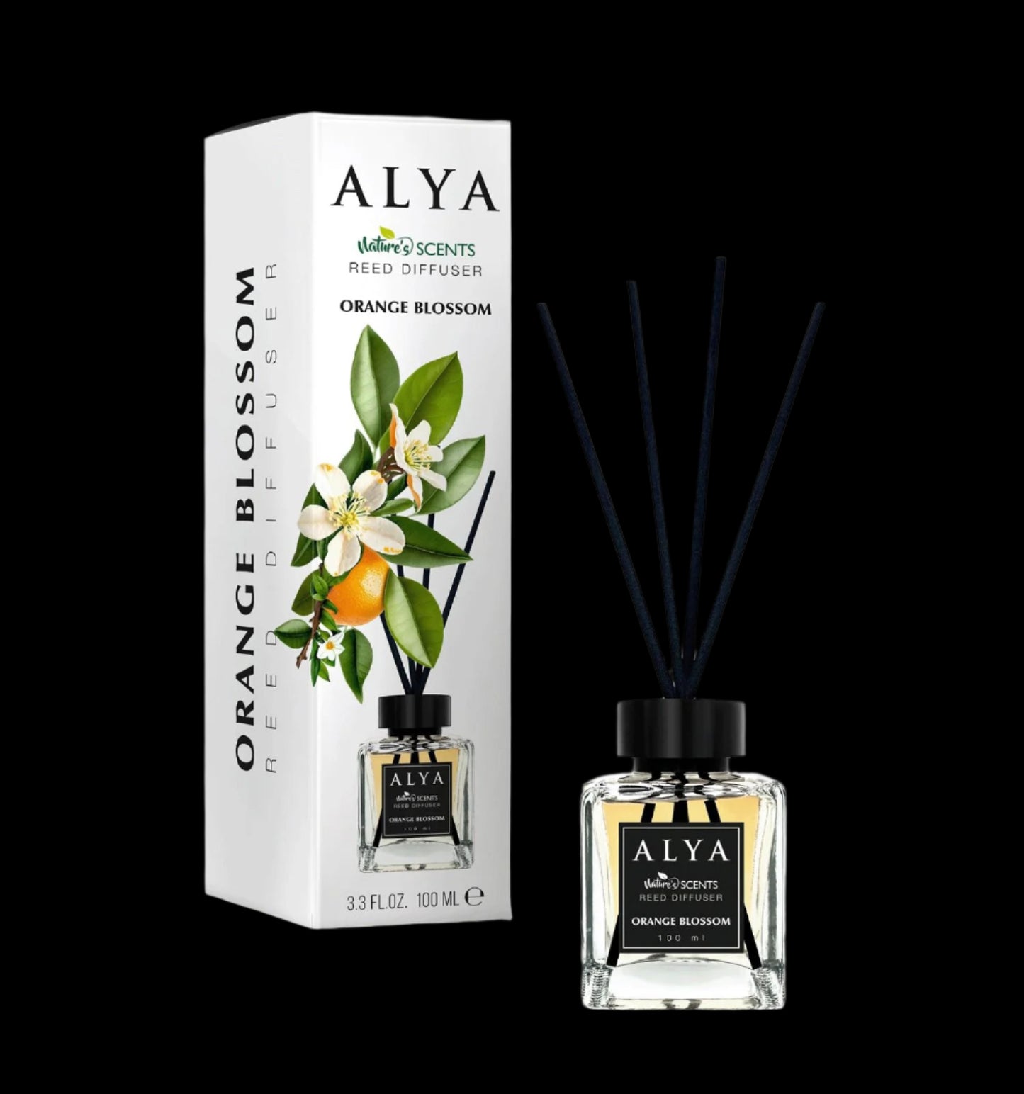 Odorizant de Cameră ORANGE BLOSSOM – ALYA | Reed Diffuser cu Bețișoare din Ratan – 100 ml