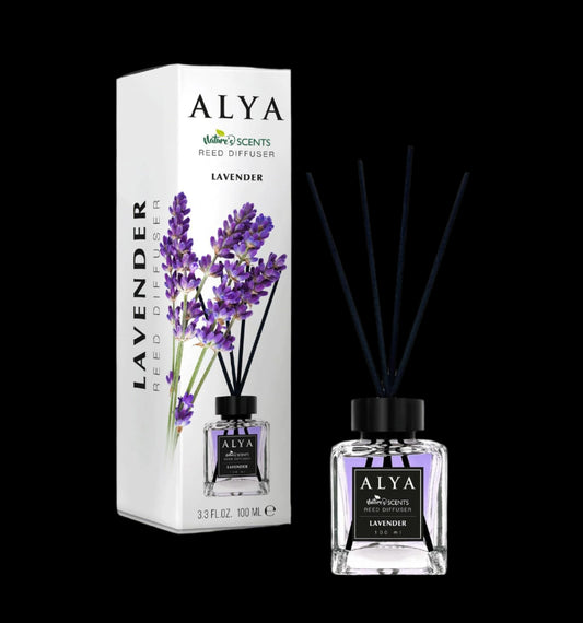Odorizant de Cameră LAVENDER – ALYA | Reed Diffuser cu Bețișoare din Ratan – 100 ml