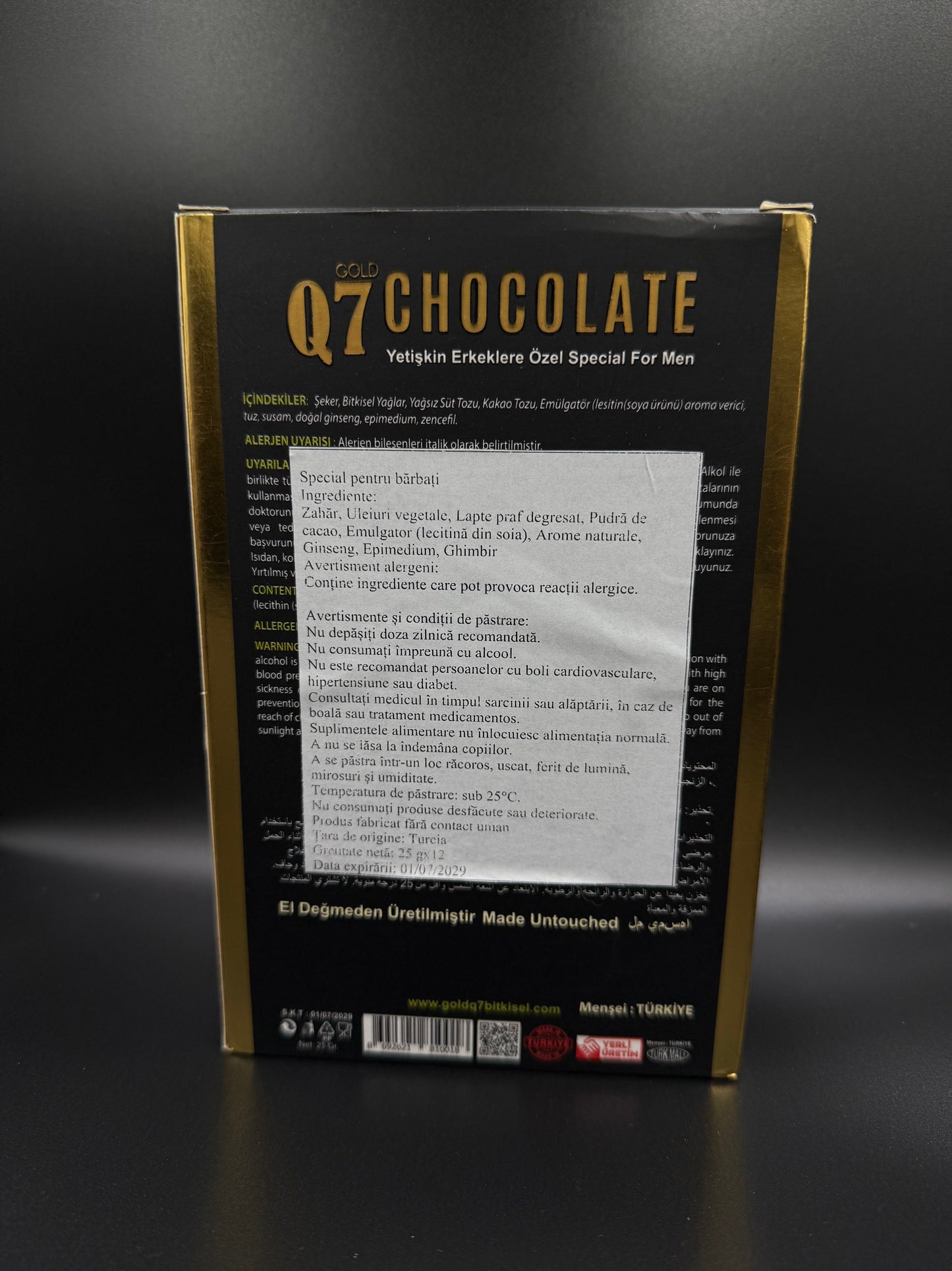 Ciocolată Afrodisiacă Q7 Supliment unisex 12x25g