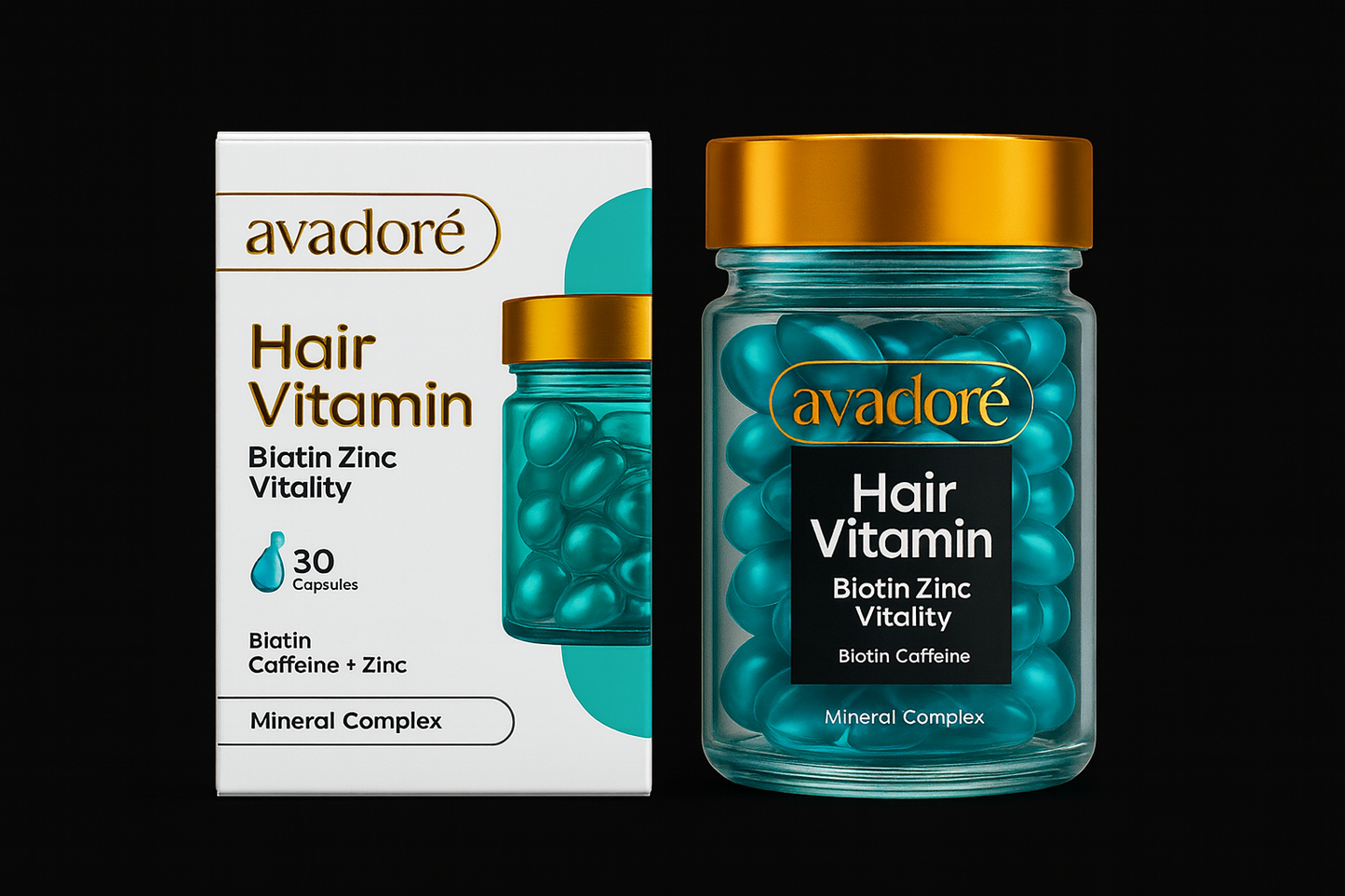 Avadoré Hair Boost – Complex Mineral cu Biotină și Zinc (30 Capsule)