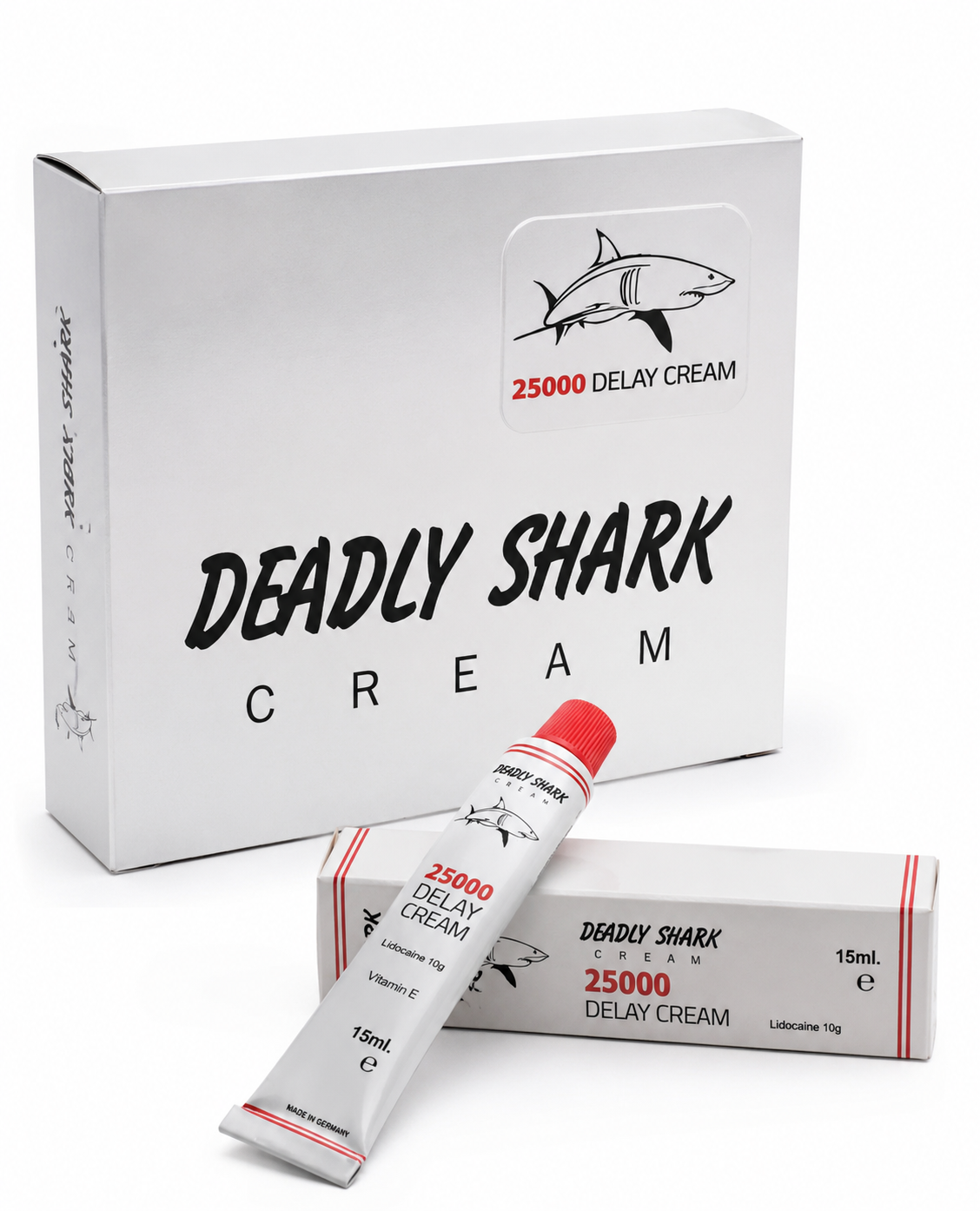 Deadly Shark 25000 – Cremă pentru Performanță și Control Masculin