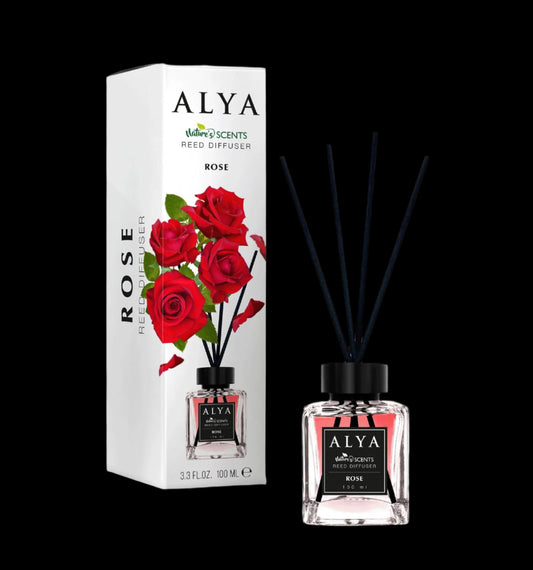 Odorizant de Cameră ROSE – ALYA | Reed Diffuser cu Bețișoare din Ratan – 100 ml