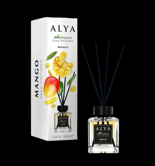 Odorizant de Cameră MANGO – ALYA | Reed Diffuser cu Bețișoare din Ratan – 100 ml