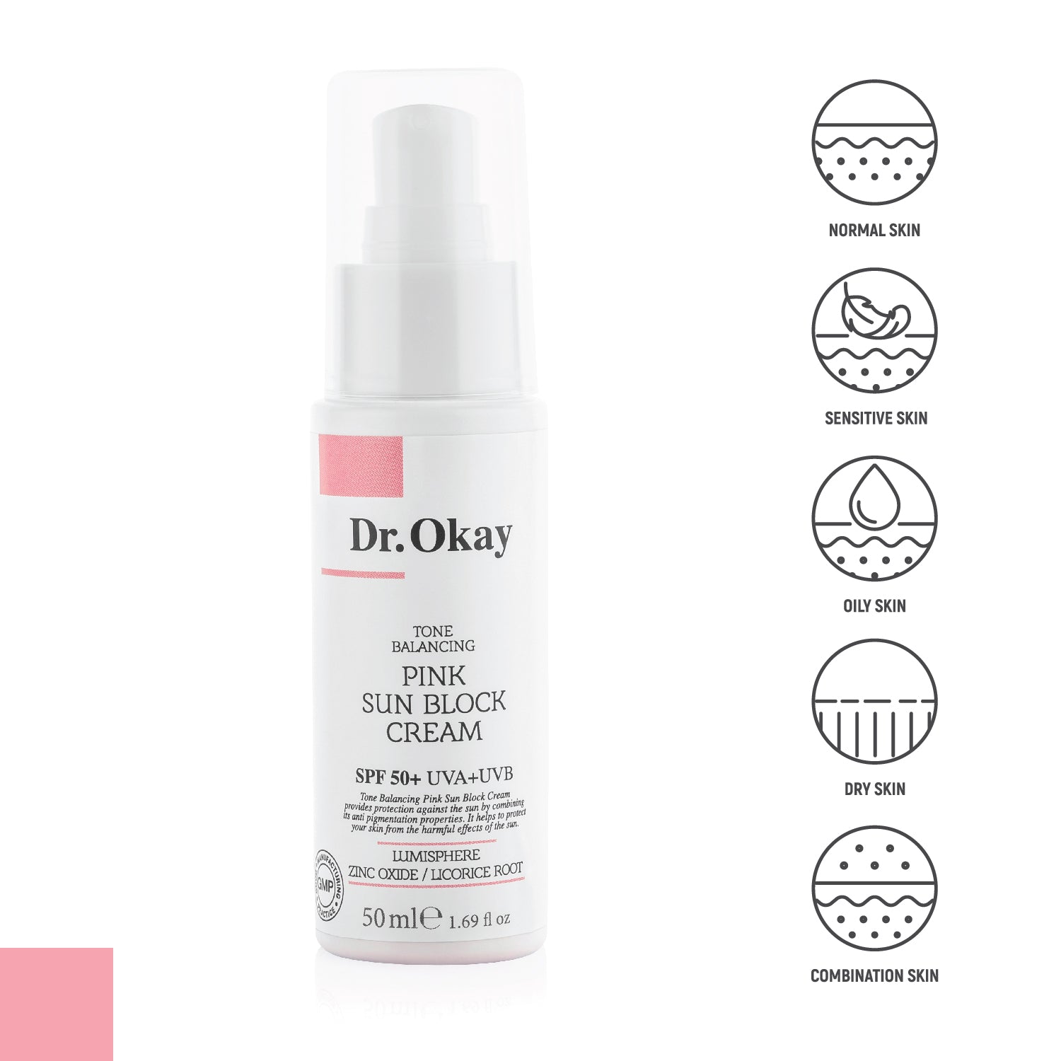 Cremă SPF 50+ Roz – Protecție UV & Efect de Ten Perfect, Fără Imperfecțiuni