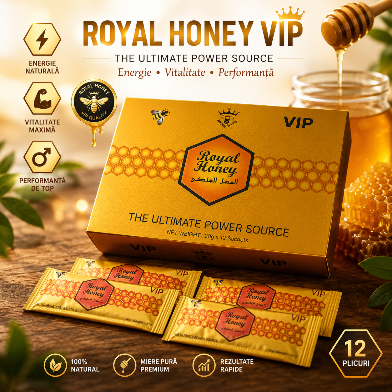 Miere afrodisiac Royal Honey Gold 12 plicuri 20 g