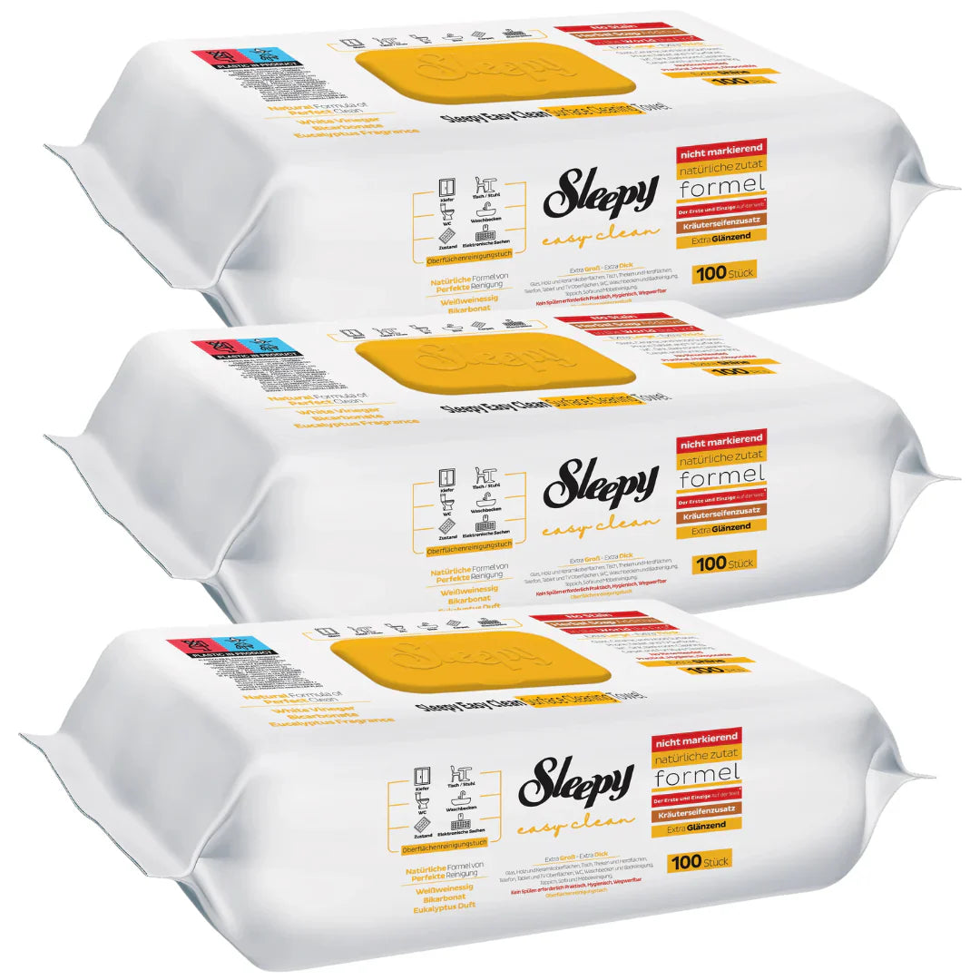 PACHET PROMO 3x Șervețele Umede Sleepy Easy Clean Herbal Soap — 300 buc Oțet și Bicarbonat