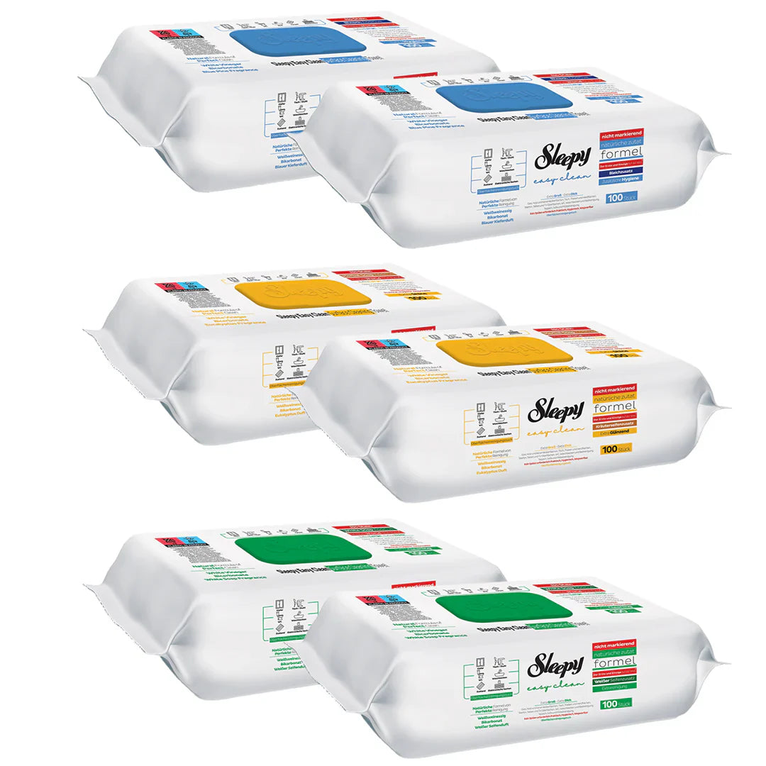 PACHET PROMO 6x Șervețele Umede Sleepy Easy Clean — 600 buc Bicarbonat și Oțet