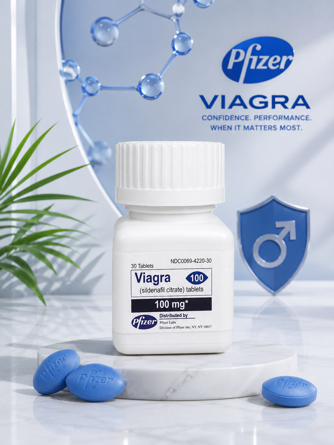Viagra 100 mg (Sildenafil Citrate) – 30 Tablete Original Pfizer