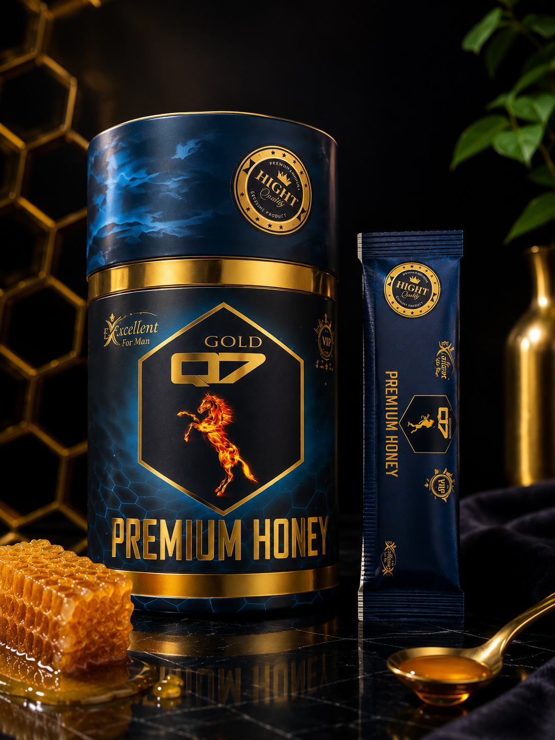 Miere Q7 GOLD , PREIMUM HONEY  12 PLIC