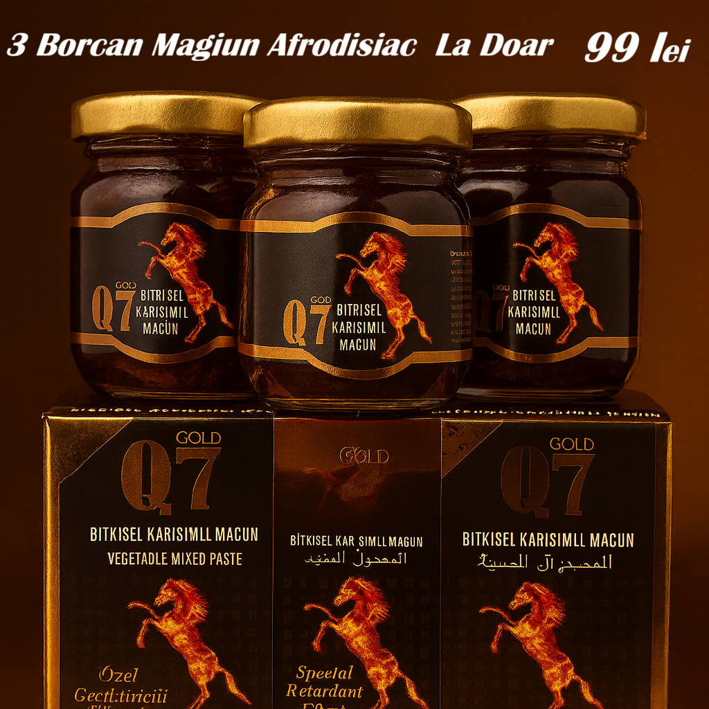 Q7 Gold Afrodisiac – Set Intensiv 3 Borcane pentru Energie & Vitalitate