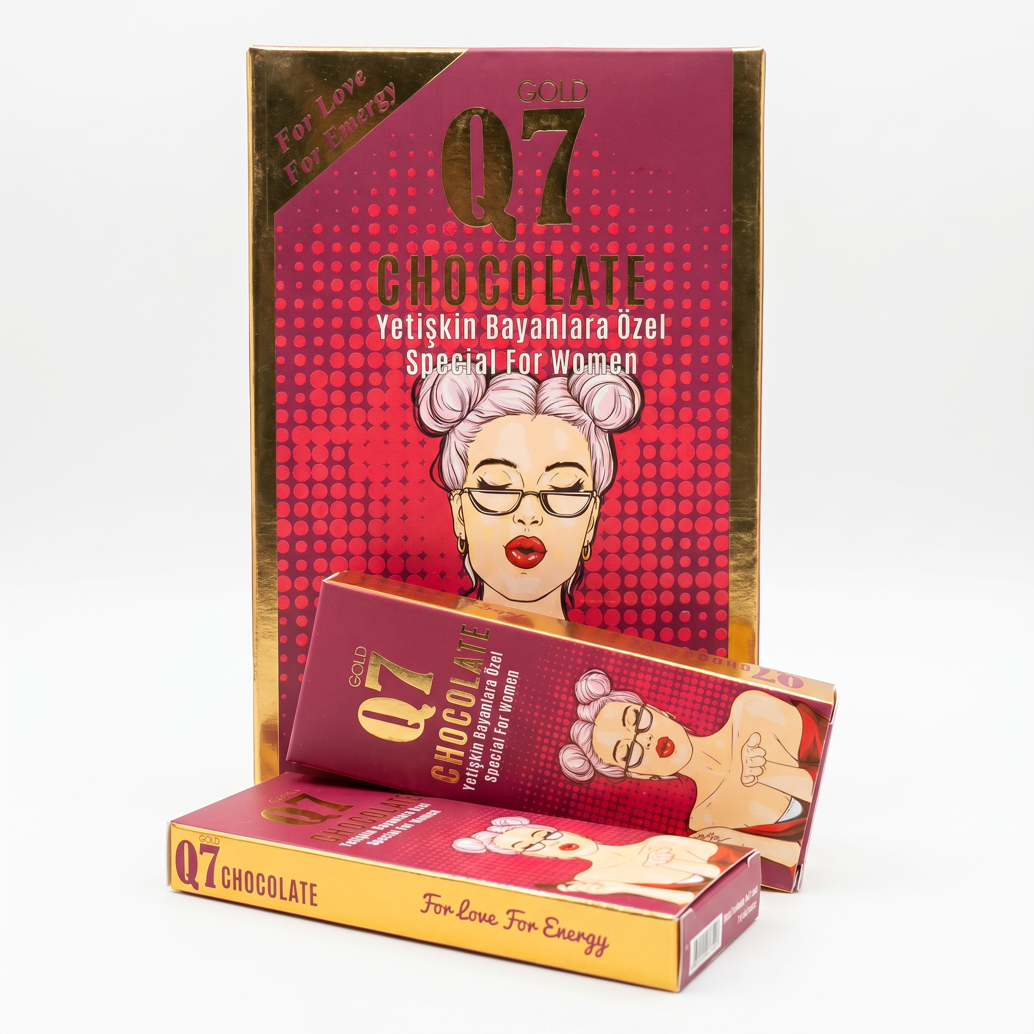 Ciocolată Afrodisiacă Q7 Strawberry  – Supliment Alimentar Natural, 12 bucăți