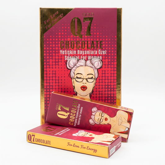 Ciocolată Afrodisiacă Q7 Strawberry  – Supliment Alimentar Natural, 12 bucăți