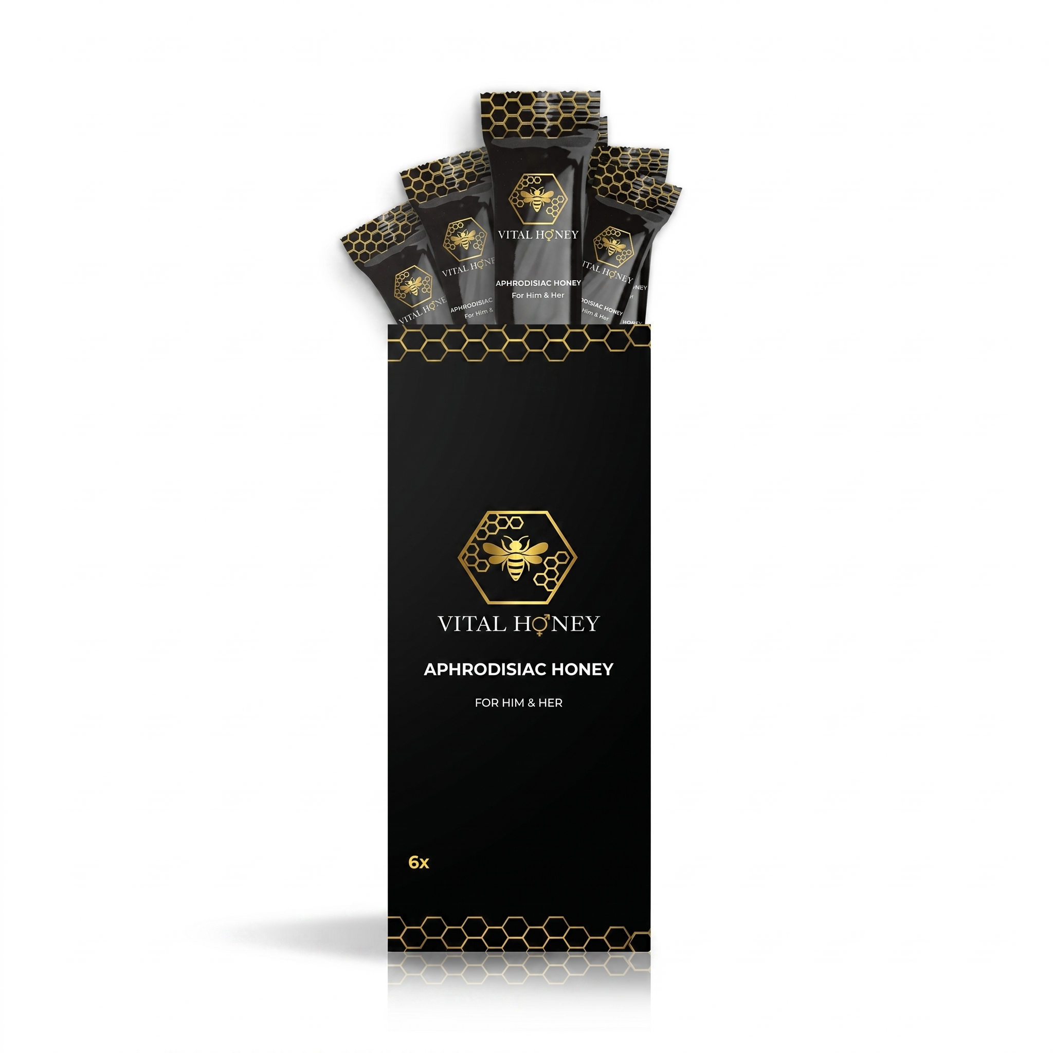 Vital Honey — Miere Naturala cu Plante, 6 Plicuri x 12g