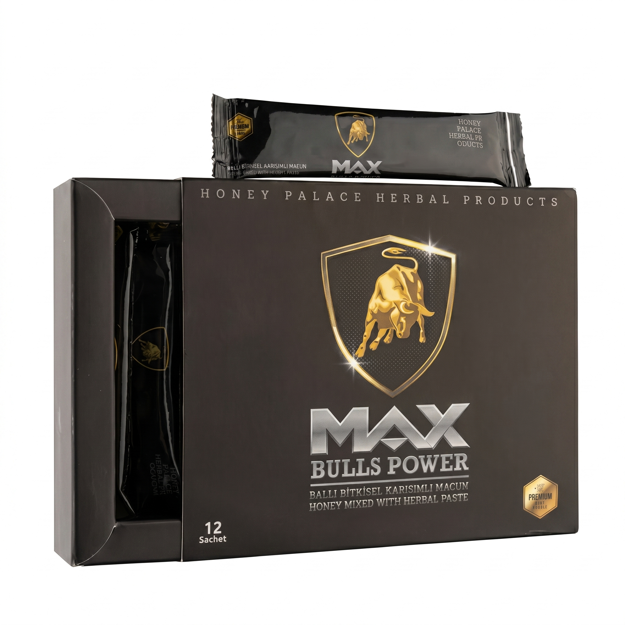 Miere Afrodisiacă Max Bulls Power  Potență Masculină Naturală – 12 plicuri