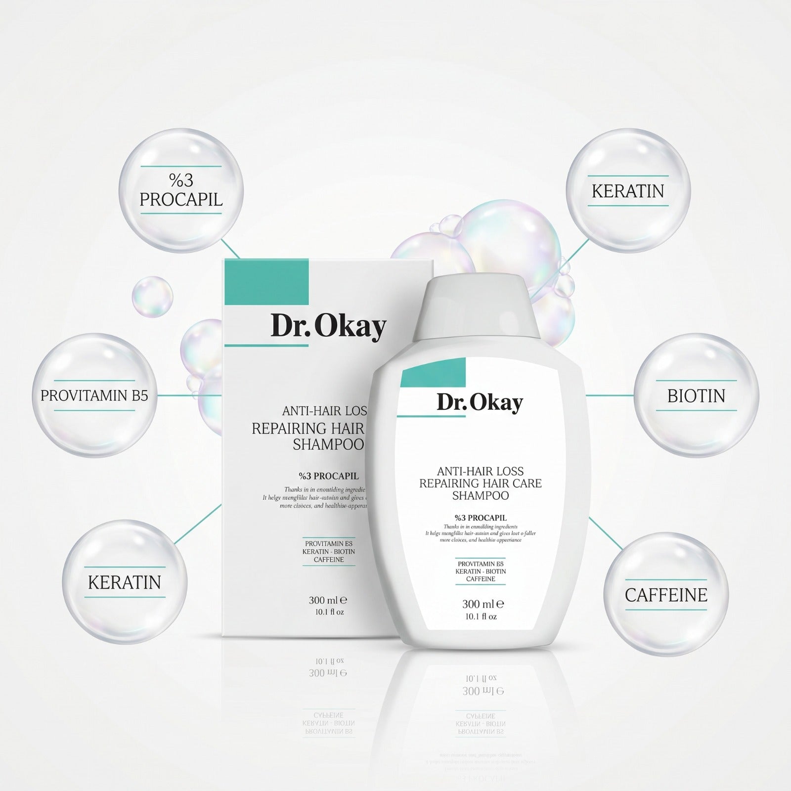 Șampon Anti-Căderea Părului cu Procapil și Keratină Dr. Okay 300ml