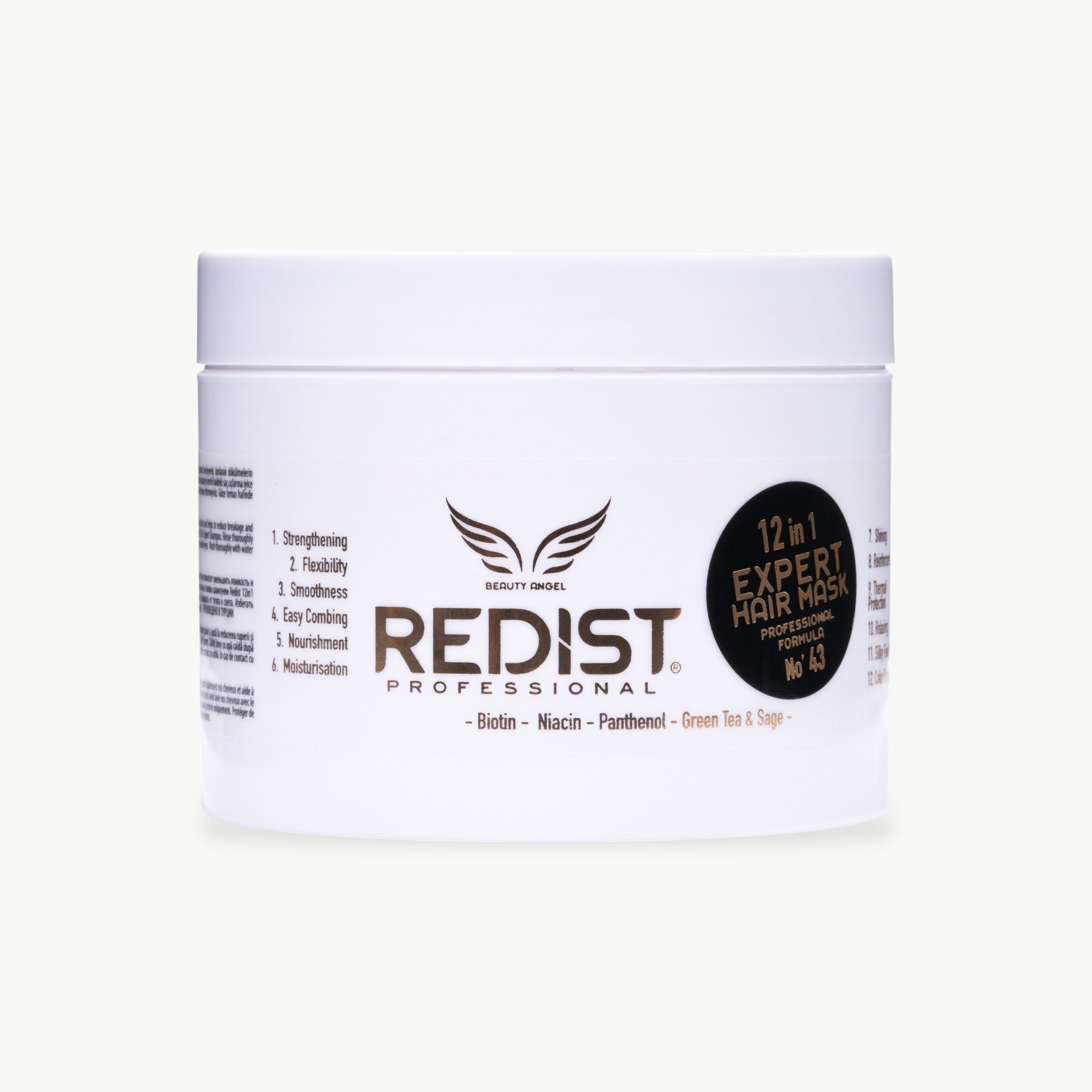 Mască Redist 12 în 1 – 475ml Tratament Complet Keratină, Biotină, Argan & Macadamia