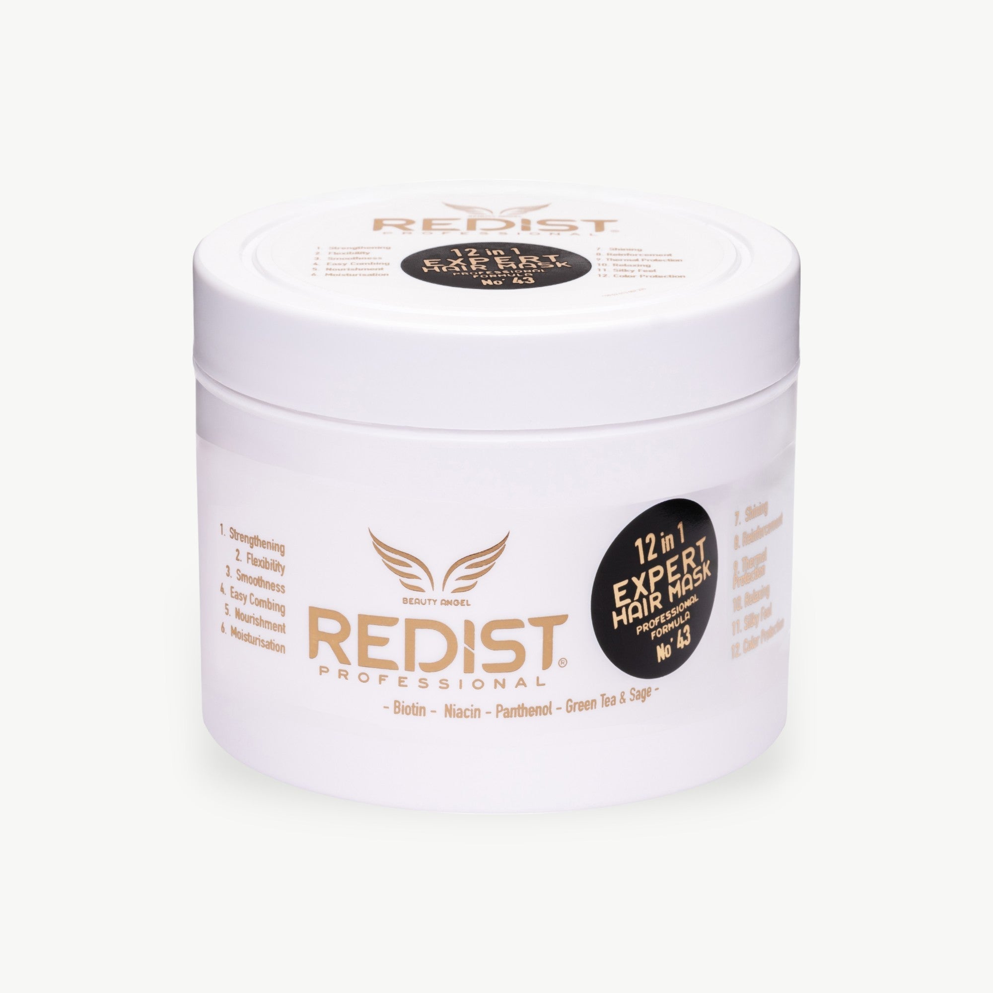 Mască Redist 12 în 1 – 475ml Tratament Complet Keratină, Biotină, Argan & Macadamia