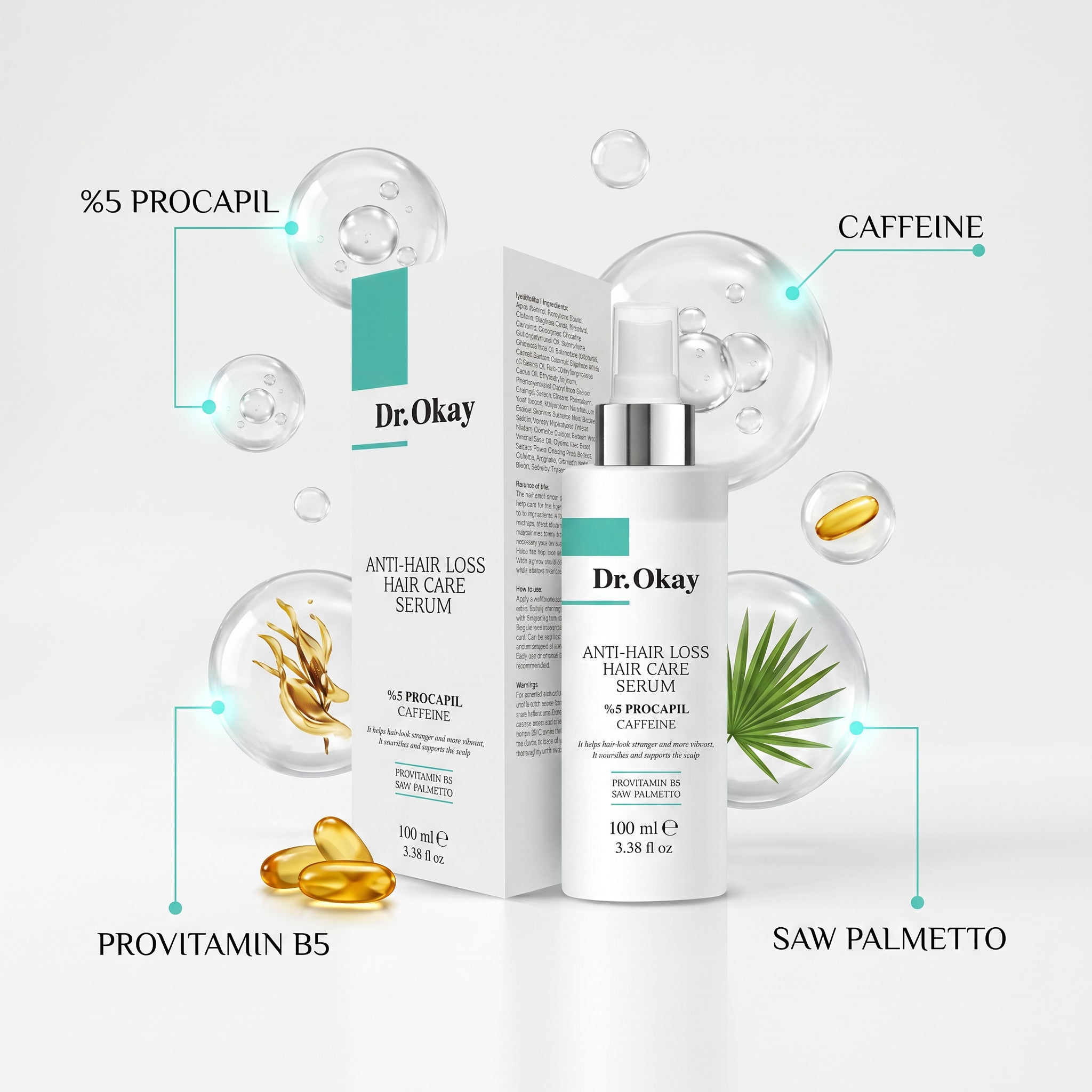 Ser Anti-Căderea Părului cu Procapil și Cafeină Dr. Okay 100ml