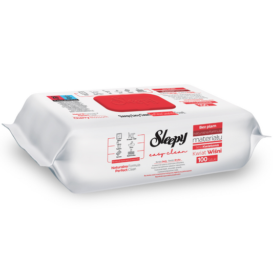 Șervețele Umede Sleepy Easy Clean Cherry Blossom 100 buc — Oțet și Bicarbonat Multisuprafețe