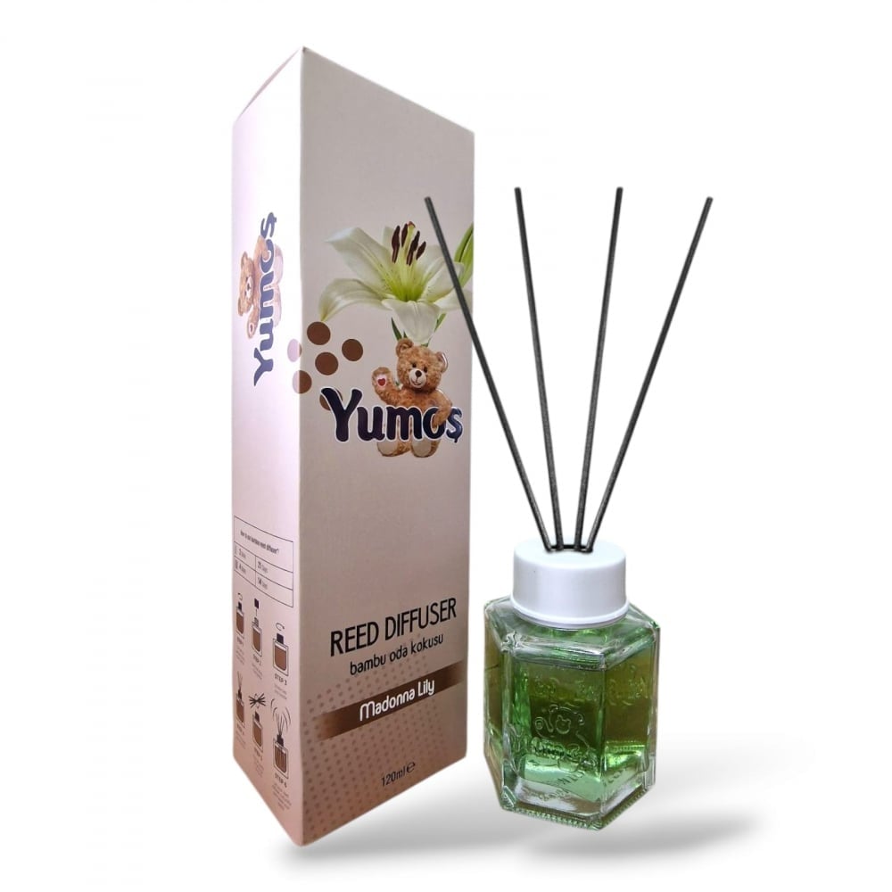 Yumos Odorizant Cameră cu Bețișoare – Crin Alb 120ml - Odorizant camera | VrajaDulce