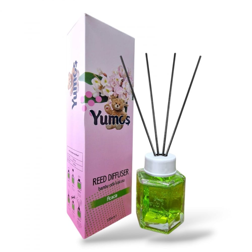 Yumos Odorizant Cameră cu Bețișoare – Floare de Salcâm 120ml - Odorizant camera | VrajaDulce