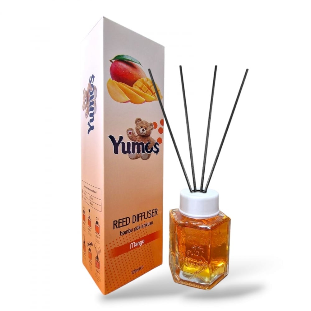 Yumos Odorizant de Cameră cu Bețișoare – Mango 120ml - Odorizant camera | VrajaDulce